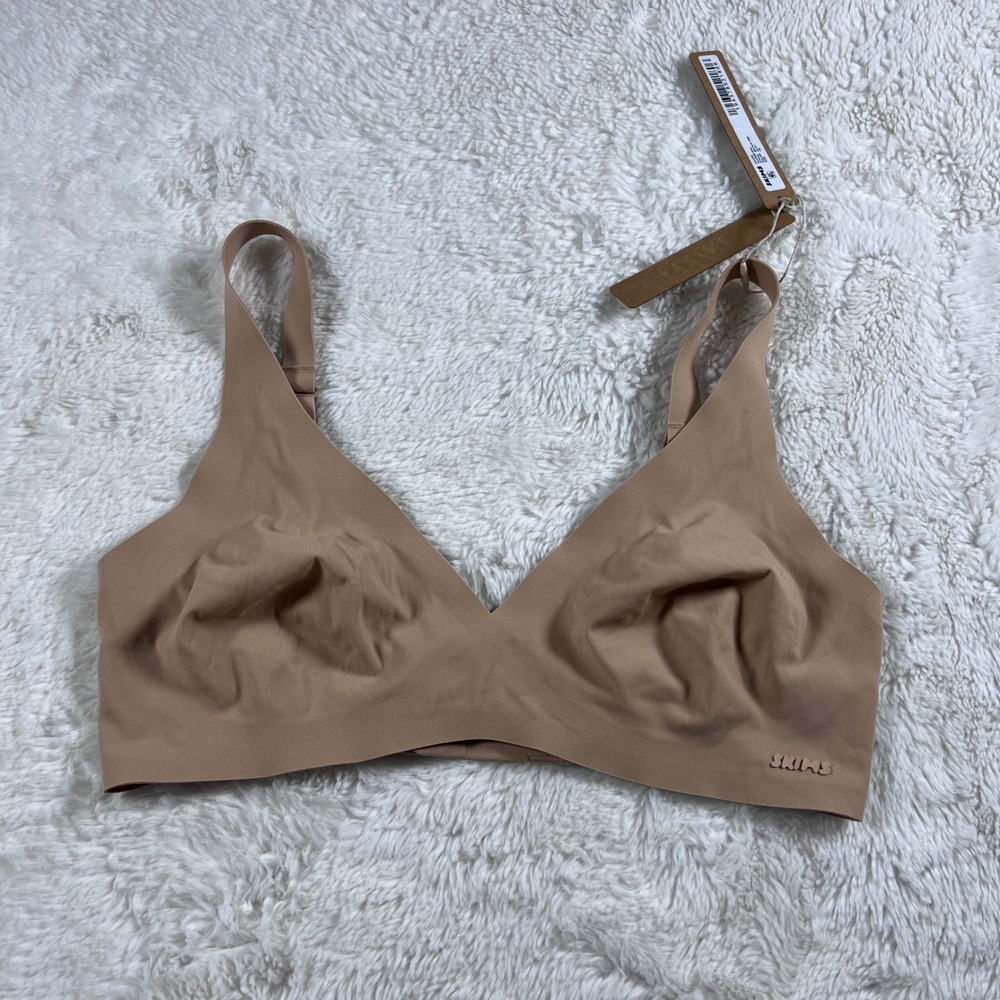 SKIMS Naked Plunge Bra Clay Tan Wireless Seamless BR-PLG-1885 Womens Size XS NEW